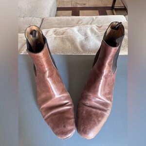 Prada Chestnut Leather Ankle Boots (37) (Vintage)